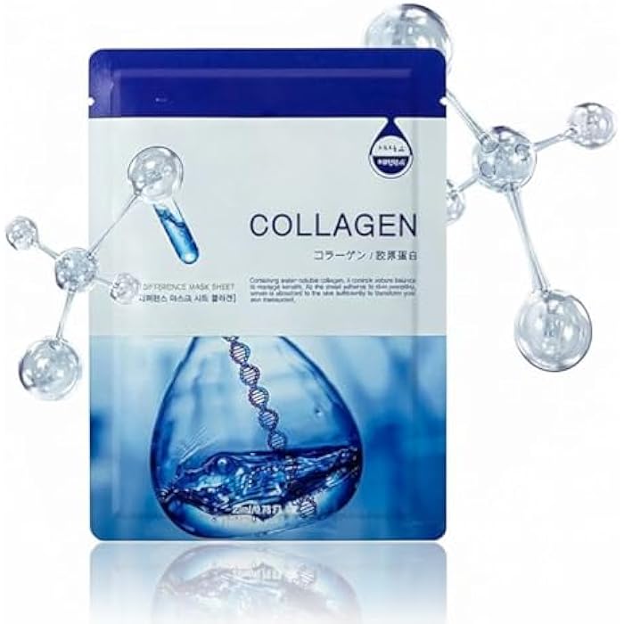Collagen Face Mask with Hyaluronic Acid, Vitamin E Oil for Skin Care Hydrating, Moisturizing, Brightening & Anti Aging Face Masks Skincare for Oil, Dry, Acne, Sensitive All Skin Types-1PC - Image 1